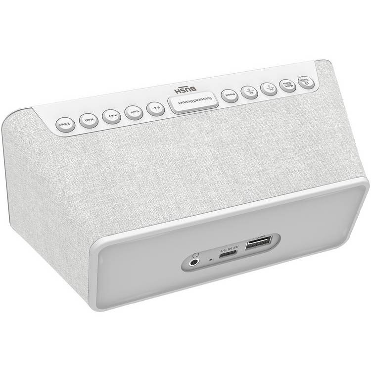 Bush Oxford DAB clock radio in white compact size, UK version