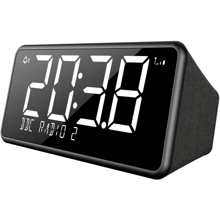 Bush Oxford DAB clock radio black with USB charging, imported from the UK