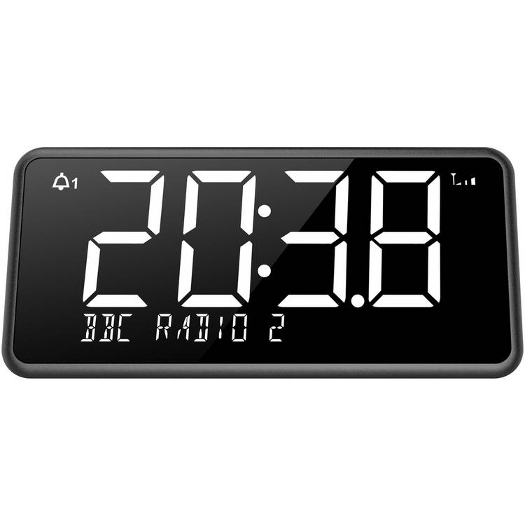 Bush Oxford DAB clock radio black with USB charging, imported from the UK