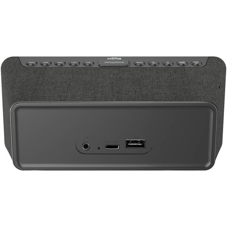 Bush Oxford DAB clock radio black with USB charging, imported from the UK