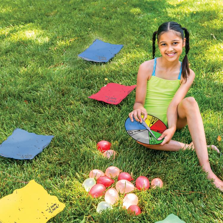 Floor is Lava Outdoor Edition game with foam tiles (British brand)