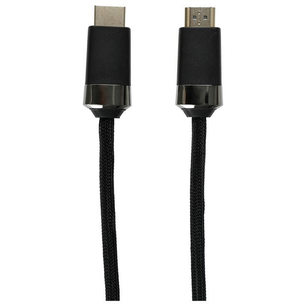 4K Ultra HD HDMI cable 1m black with braided coating (British brand)