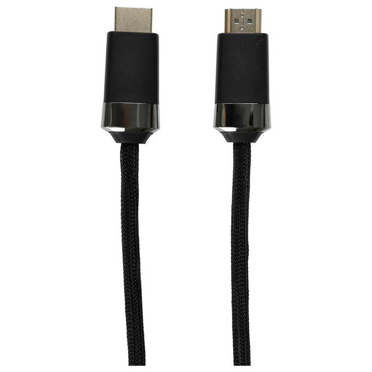4K Ultra HD HDMI cable 1m black with braided coating (British brand)