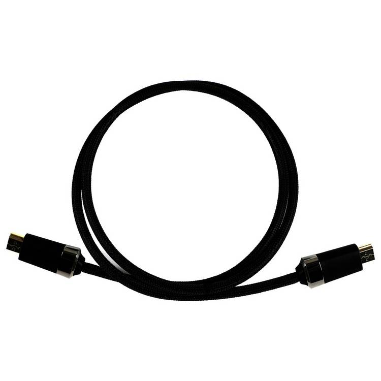 4K Ultra HD HDMI cable 1m black with braided coating (British brand)