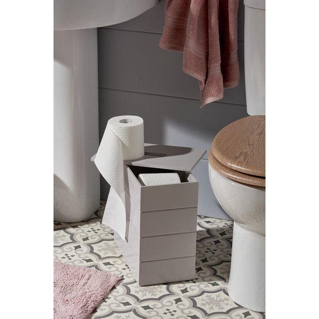 Argos Home wooden toilet roll holder grey (British brand)