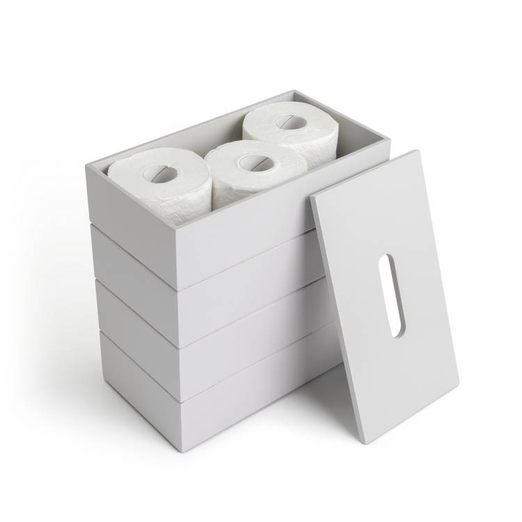 Argos Home wooden toilet roll holder grey (British brand)