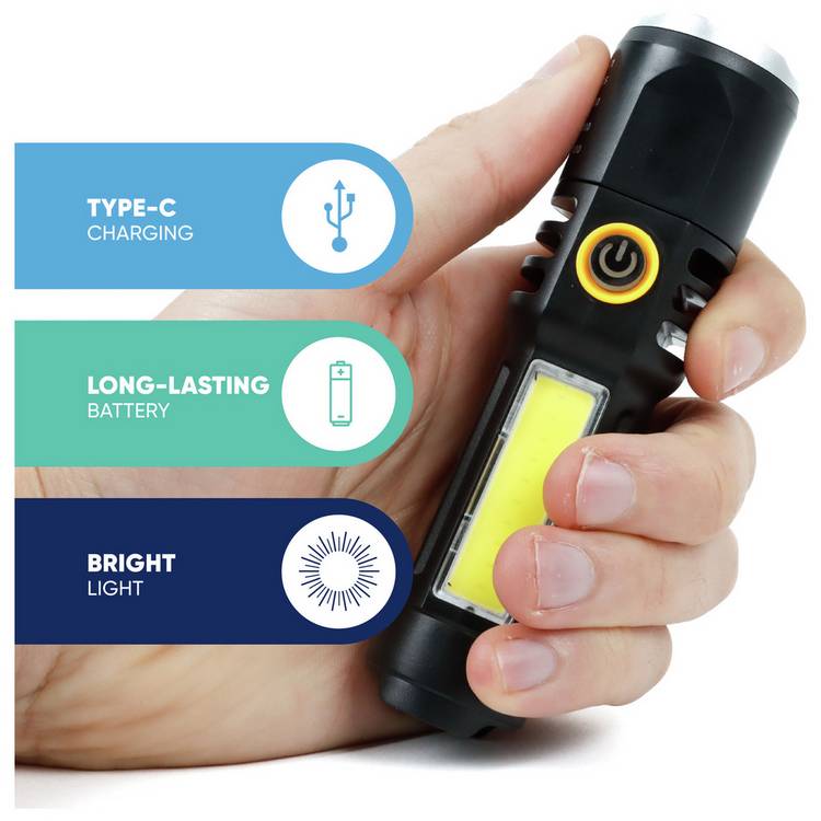Streetwize rechargeable LED torch, UK version