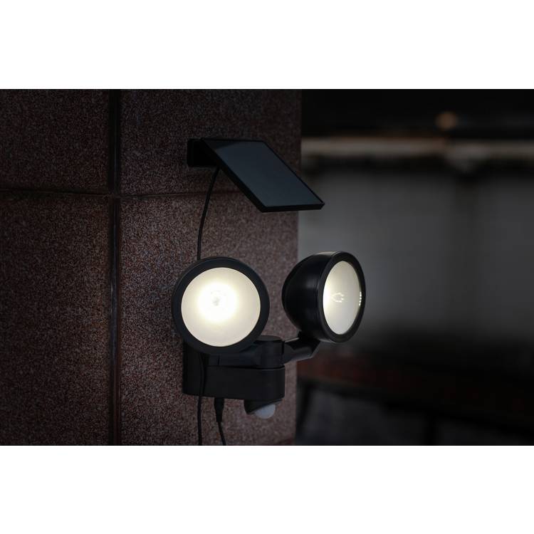 Solar twin spotlight white plastic 300 lumens - British product