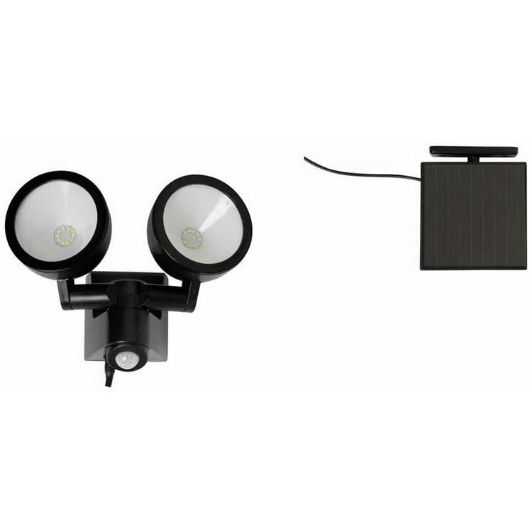 Solar twin spotlight white plastic 300 lumens - British product