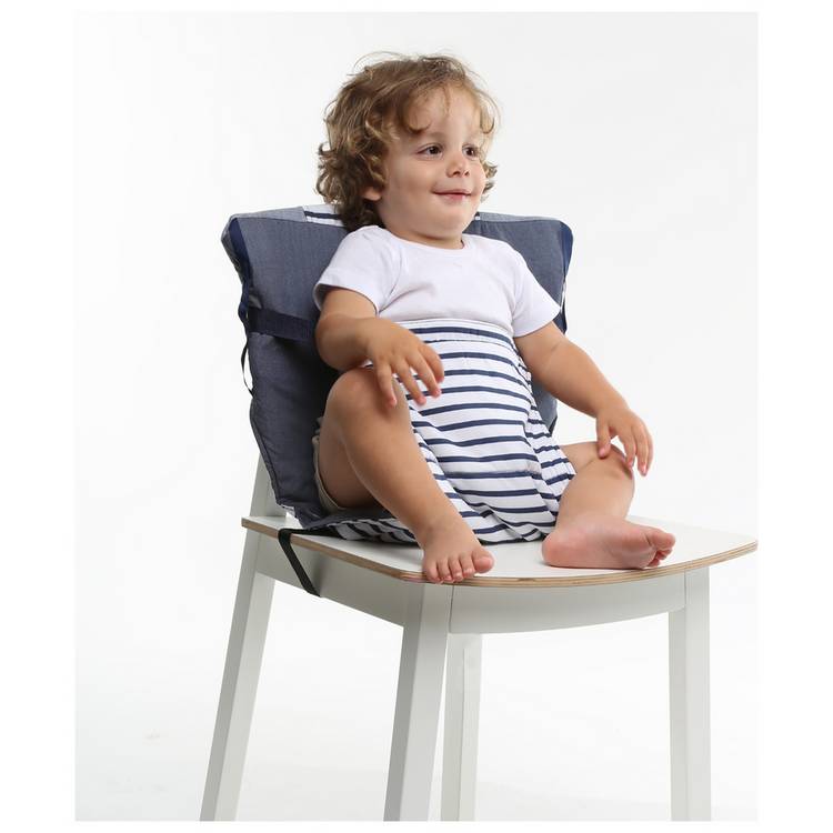 BabyToLove travel booster seat blue stripes, imported from the UK