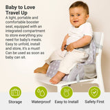BabyToLove travel waterproof booster seat with storage grey, imported from the UK