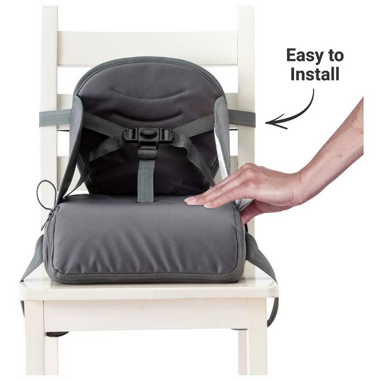 BabyToLove travel waterproof booster seat with storage grey, imported from the UK