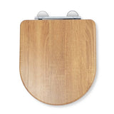 Croydex slow close D-shaped toilet seat oak finish, imported from the UK