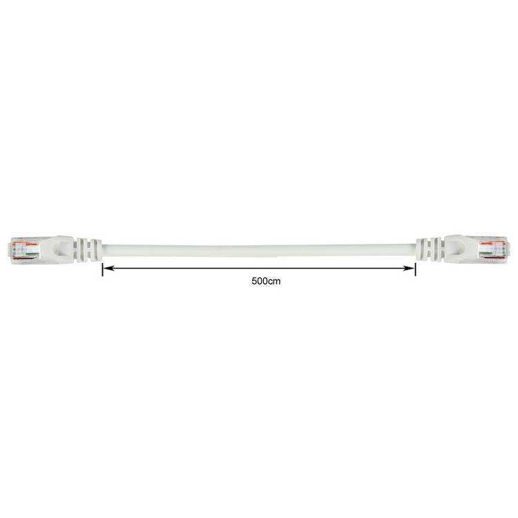 White 5m Ethernet cable for wired connection, UK version
