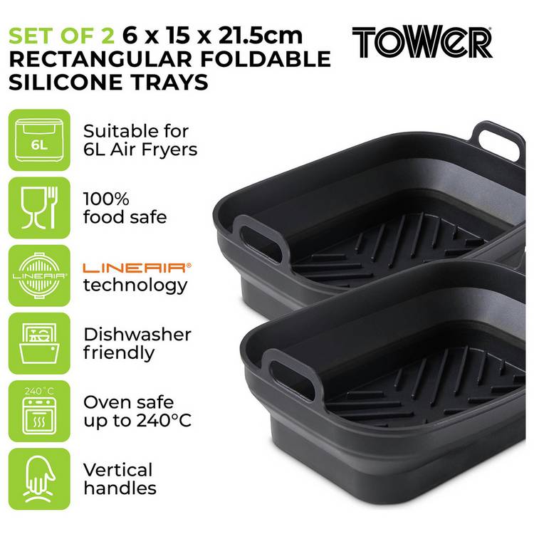 Tower silicone air fryer trays set of 2, UK version