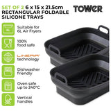 Tower silicone air fryer trays set of 2, UK version