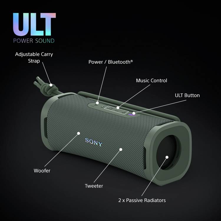 Sony ULT Field 1 portable Bluetooth speaker in Forest Grey - British product