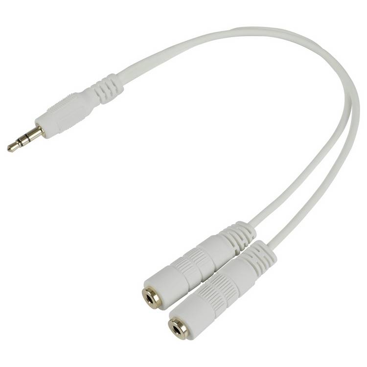 Headphone splitter white 3.5mm audio accessory - British product
