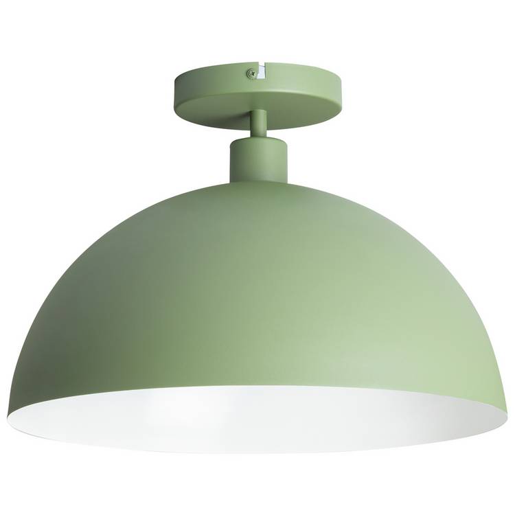 Habitat steel mushroom flush ceiling light in green - British product