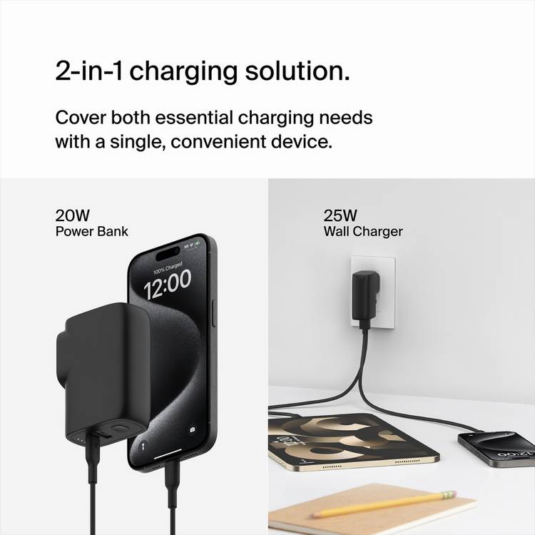 Belkin power bank 2 in 1 travel wall charger 5000mAh, imported from the UK