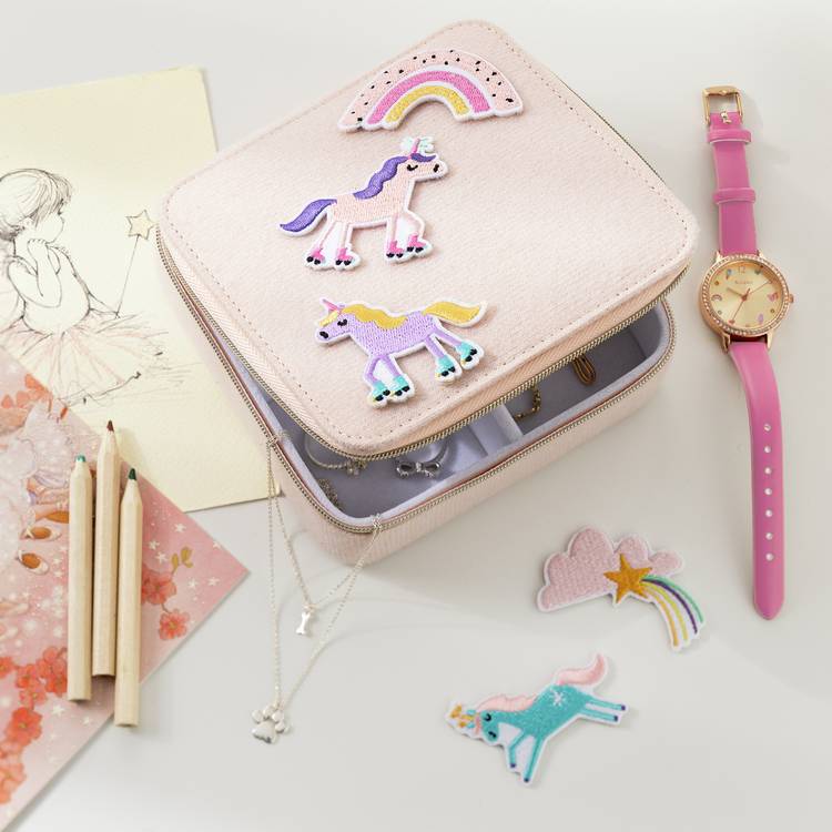 Argos Home fabric unicorn jewellery box small, imported from the UK