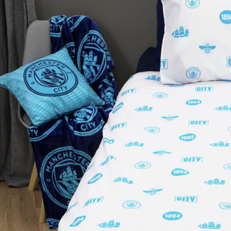 Manchester City fleece throw blue 150x100cm, imported from the UK