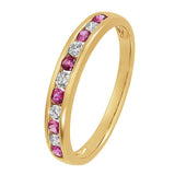 Revere 9ct gold diamond and ruby eternity ring, UK version