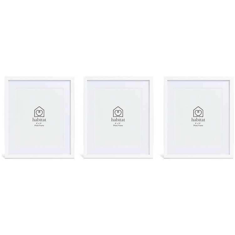 Habitat white wooden picture frames set of three - British product