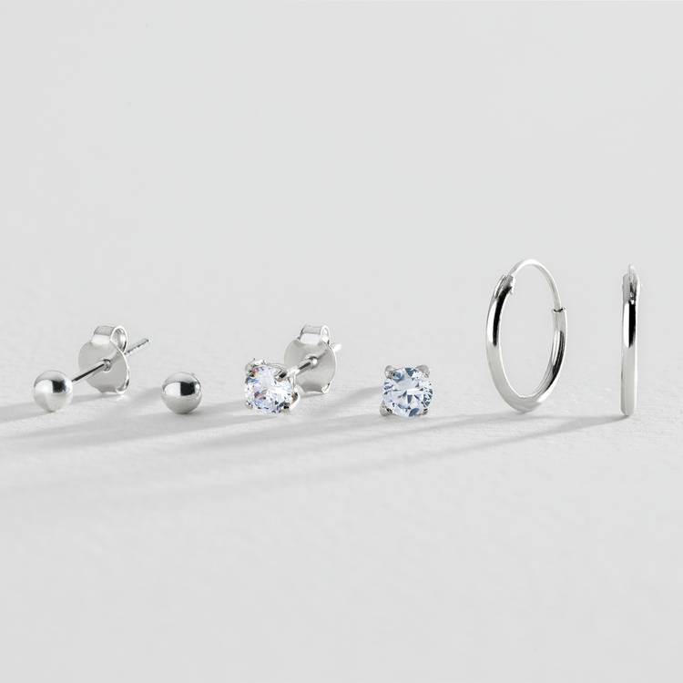 Revere ball and hoop earrings set 3 pairs, UK version