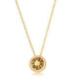 Costco UK 14ct Yellow Gold Round Cut Citrine Pendant with 18 Inch Chain- Buy online at McGrocer