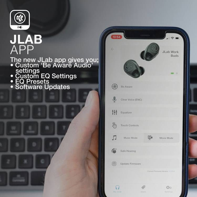 JLab Jbud Work true wireless earbuds black (British brand)