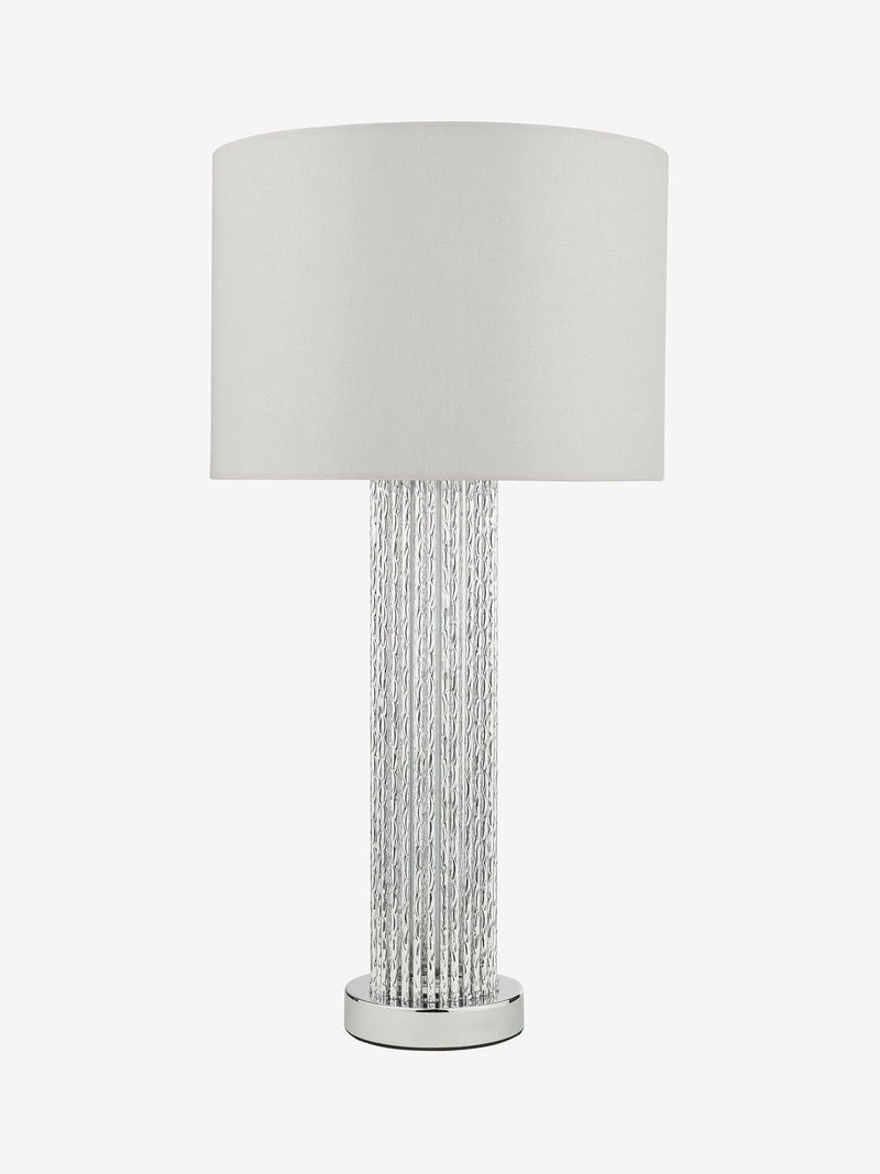 Dar Lighting Lazio silver table lamp 58cm, UK version