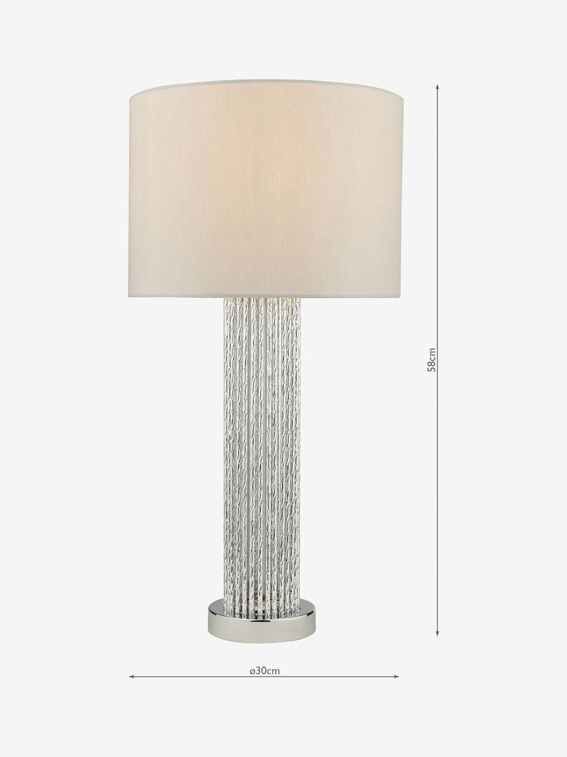 Dar Lighting Lazio silver table lamp 58cm, UK version