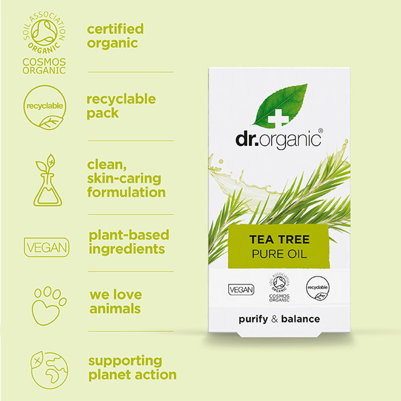 Dr Organic Tea Tree Pure Oil 10ml - British product