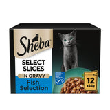 ASDA Sheba Select Slices Adult Wet Cat Food Fish Selection Gravy 12 x 85g Pouch- Buy online at McGrocer