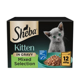 ASDA Sheba Mixed Selection Kitten Wet Cat Food in Gravy 12 x 85g Pouch- Buy online at McGrocer