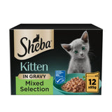 ASDA Sheba Mixed Selection Kitten Wet Cat Food in Gravy 12 x 85g Pouch- Buy online at McGrocer