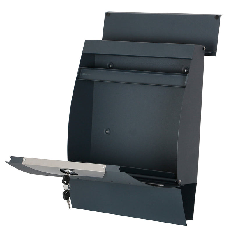 Phoenix Estilo front loading letter box graphite grey (British brand)