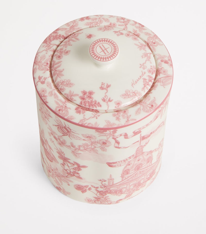 Harrods bone china Toile tea caddy - British product