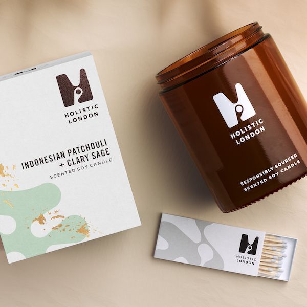 Holistic London Patchouli Clary Sage candle 180ml, UK version
