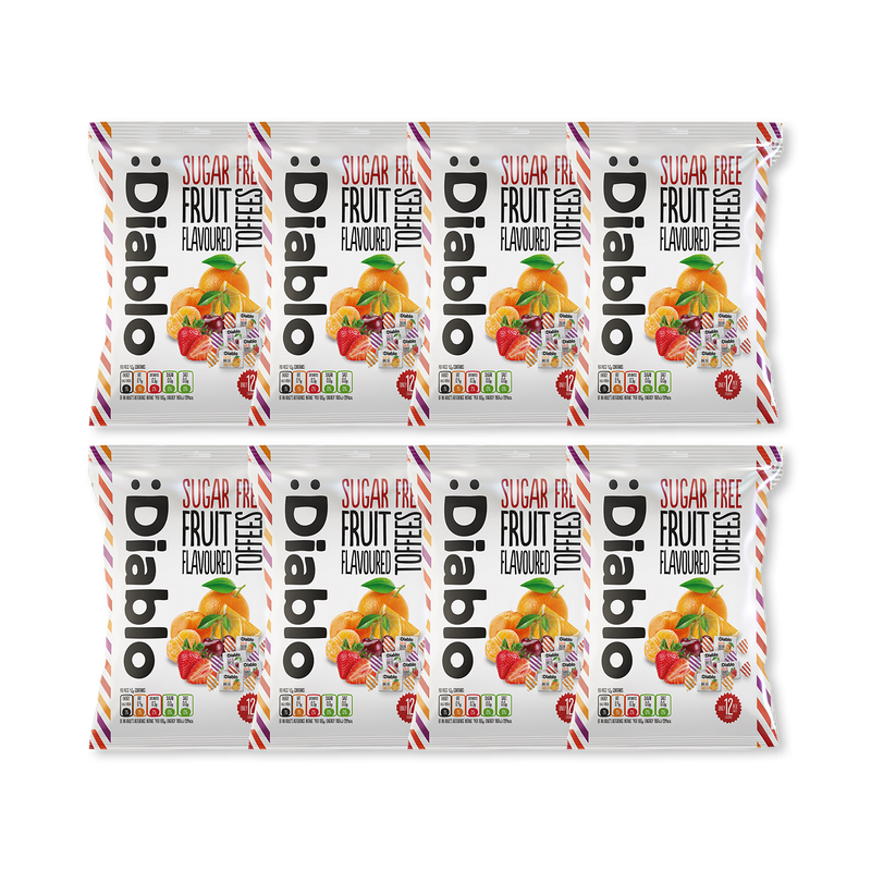 Diablo sugar free fruit flavoured toffees 75g pack of 8 (British brand)
