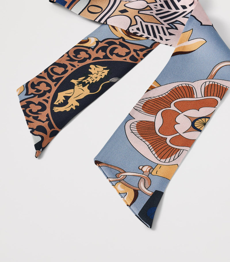 Aspinal of London silk shield skinny scarf 88cm, UK version