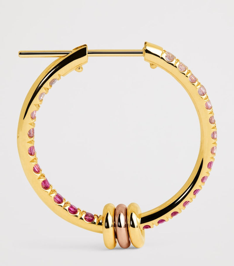 Spinelli Kilcollin mixed gold and sapphire demi hoop earrings - British product