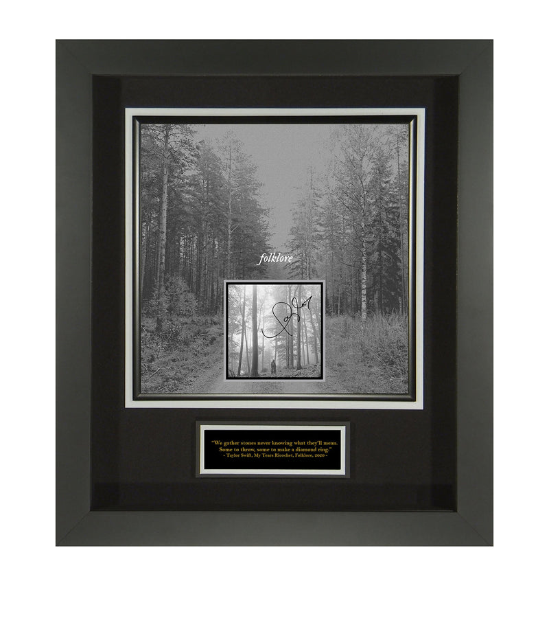 Autographed Taylor Swift Folklore CD Cover Display in Bespoke Frame