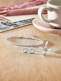 Silver Sparkle Bracelet sterling silver adjustable 19cm (British brand)
