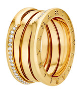 Harrods Bvlgari Yellow Gold and Diamond B.zero1 Three-Band Ring- Buy online at McGrocer