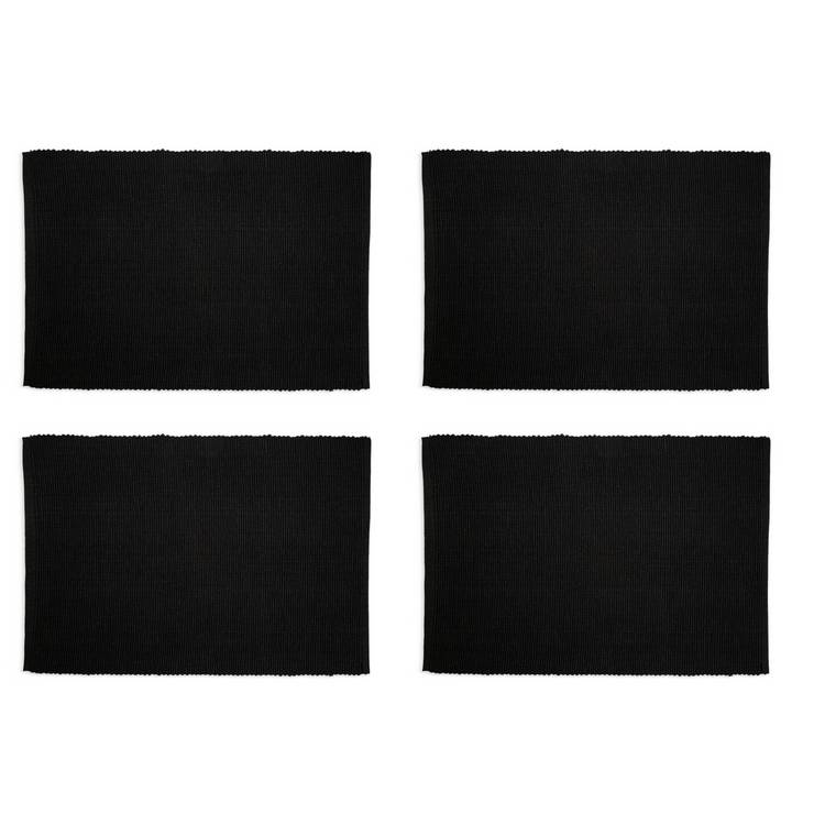 Habitat ribbed placemats set charcoal grey 48x33cm, imported from the UK