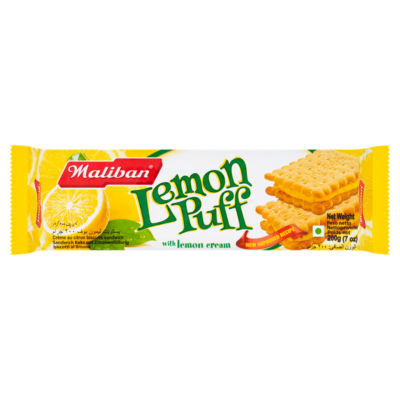 Maliban Lemon Puff lemon cream biscuits 200g, imported from the UK