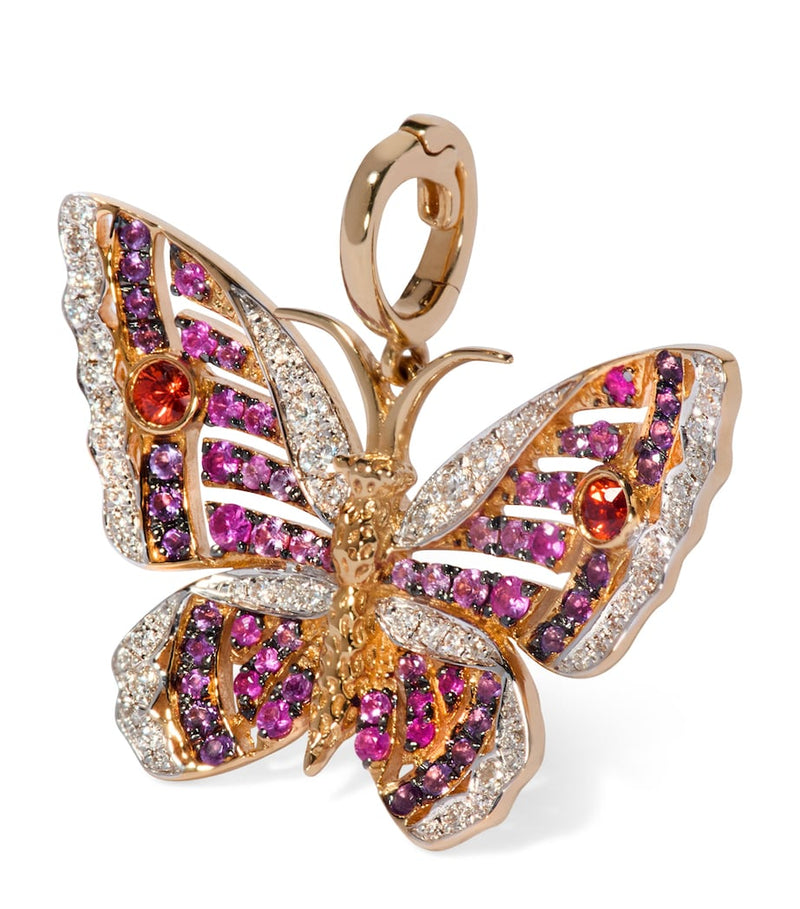 Annoushka yellow gold butterfly charm with gemstones, UK version