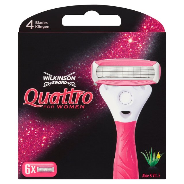 Wilkinson Sword Quattro For Women Razor Blades 6 per pack GOODS M&S